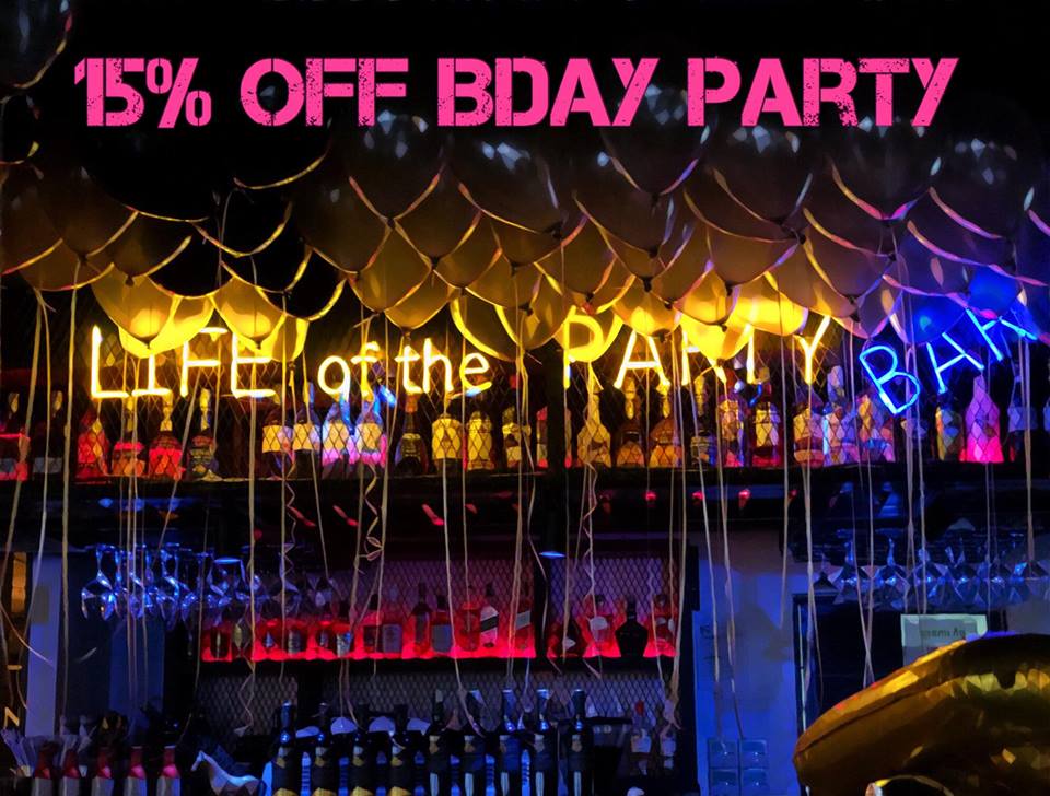 15% off for birthday party reservation