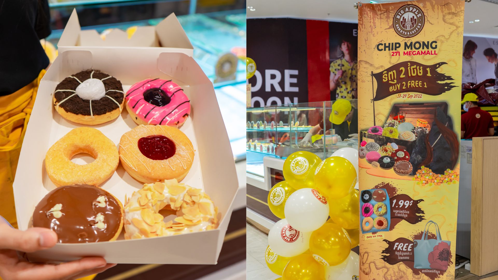 Biggest promotions from the newest Big Apple Donut branch at Chip Mong 271 Megamall!