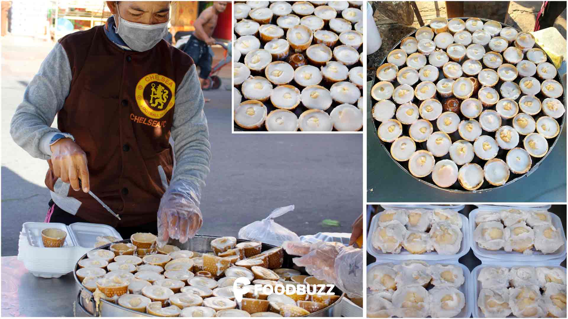 នំអាកោរខ្ទិះយាយរ៉ា - YEY RA Steamed Rice Cake with Coconut Cream